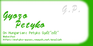 gyozo petyko business card